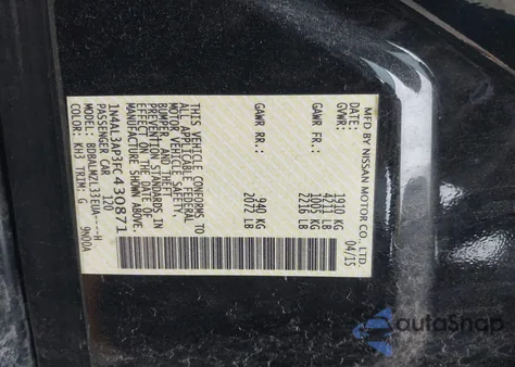 2015 Nissan Altima 2.5 Sv z USA, uszkodzony, nr VIN 1N4AL3AP3FC430871